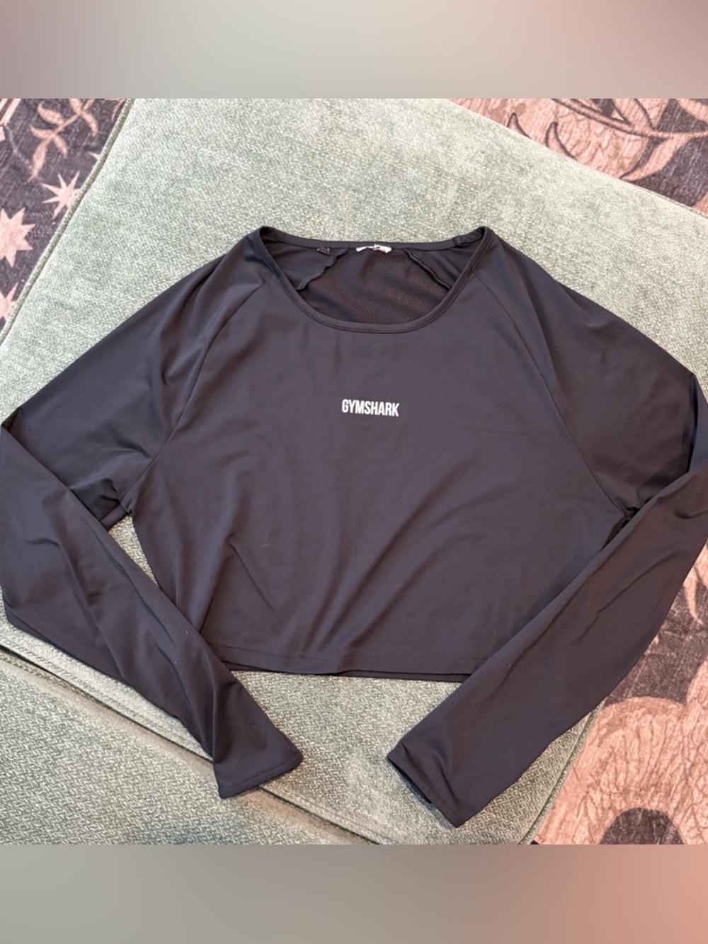Gymshark Black Long Sleeve Crop Performance Top